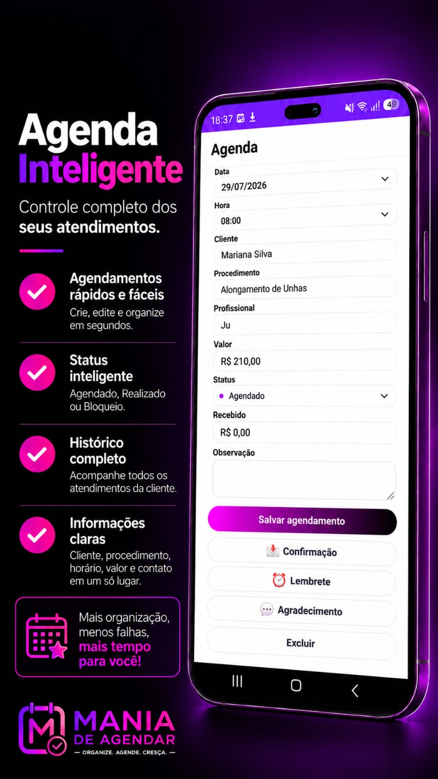 Agenda do Mania de Agendar